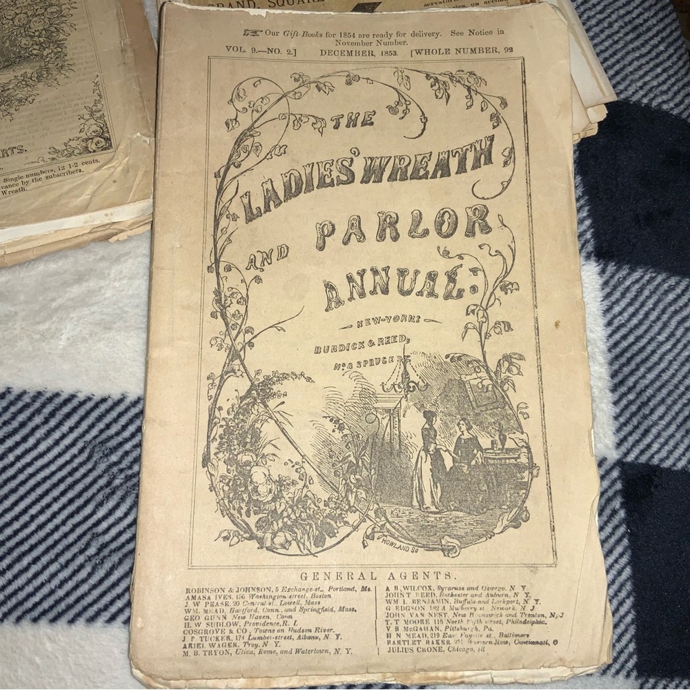 THE LADIES WREATH AND PALOR ANNUAL.  New York. Burdick an Reed, No 8 SPRUCE ST.